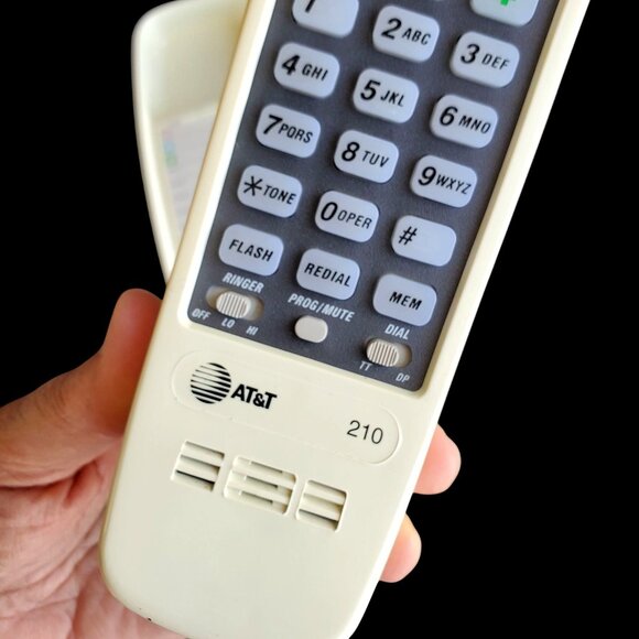 Vintage 90s AT&T Telephone Trimline 210 Touch Tone Wall Mount Speed Memory Bank - Picture 10 of 13